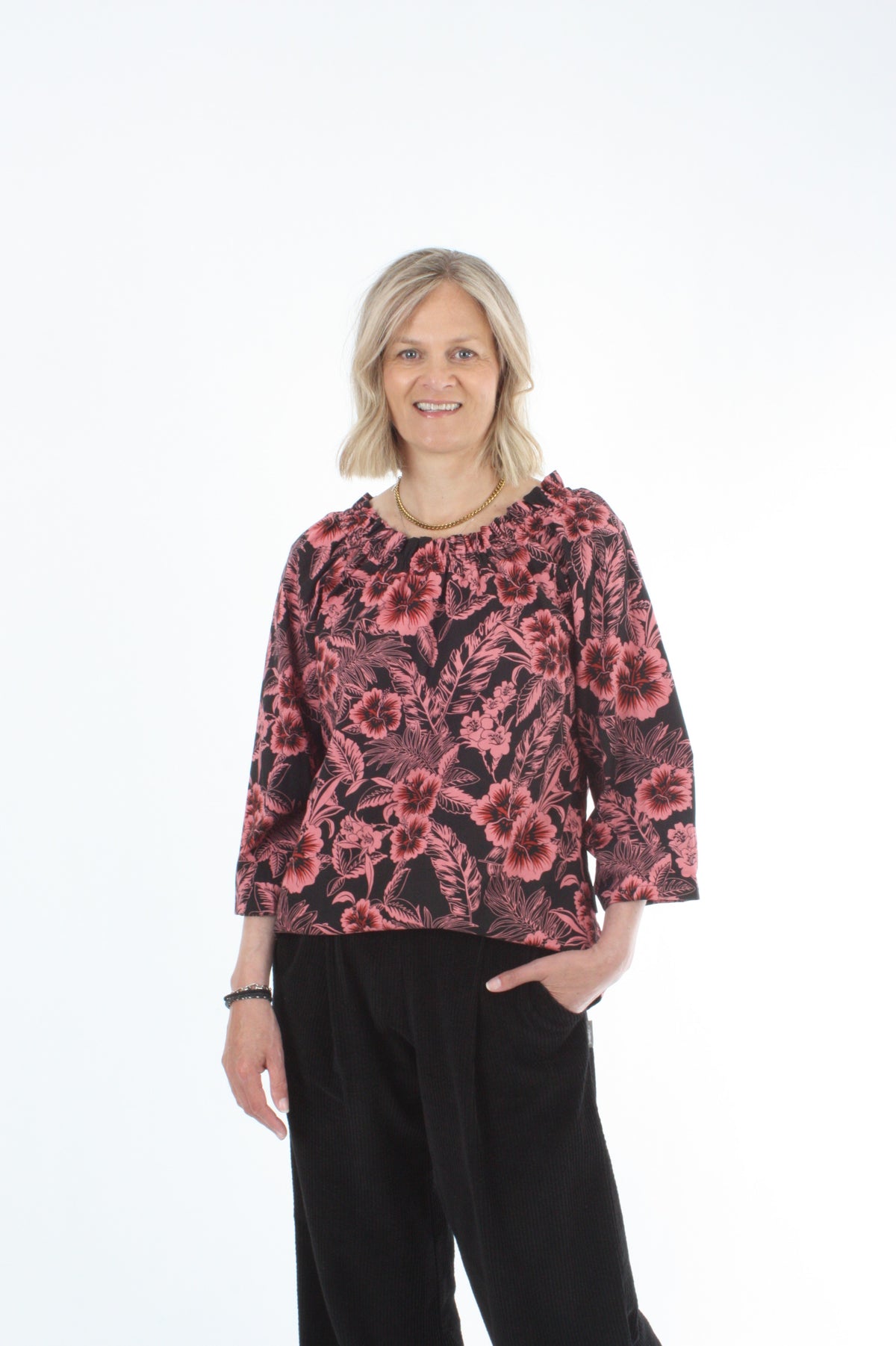 LuLu Top - Pink and Black print