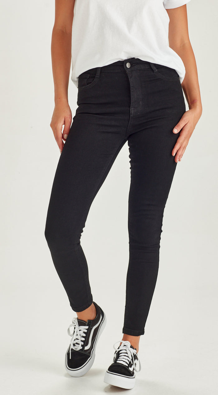 Slip Ankle Grazer Jeans Black