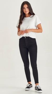 Slip Ankle Grazer Jeans Black