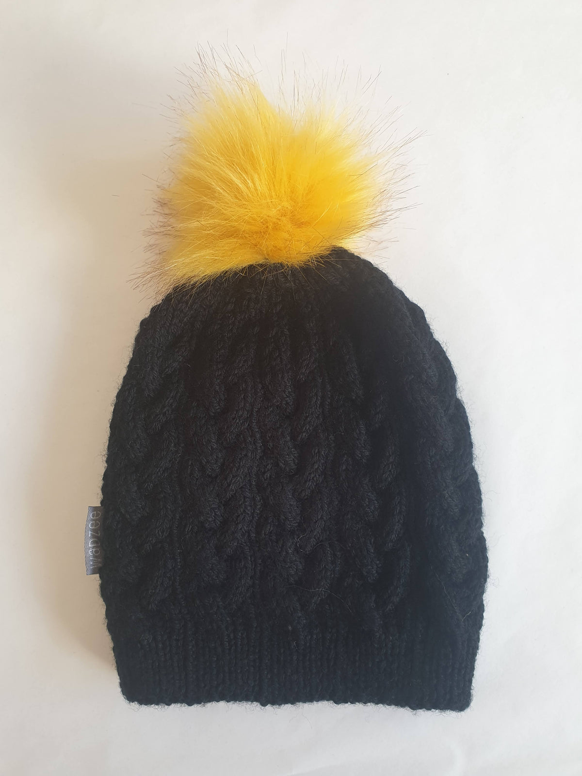 Hat - Black - Yellow Pom Pom