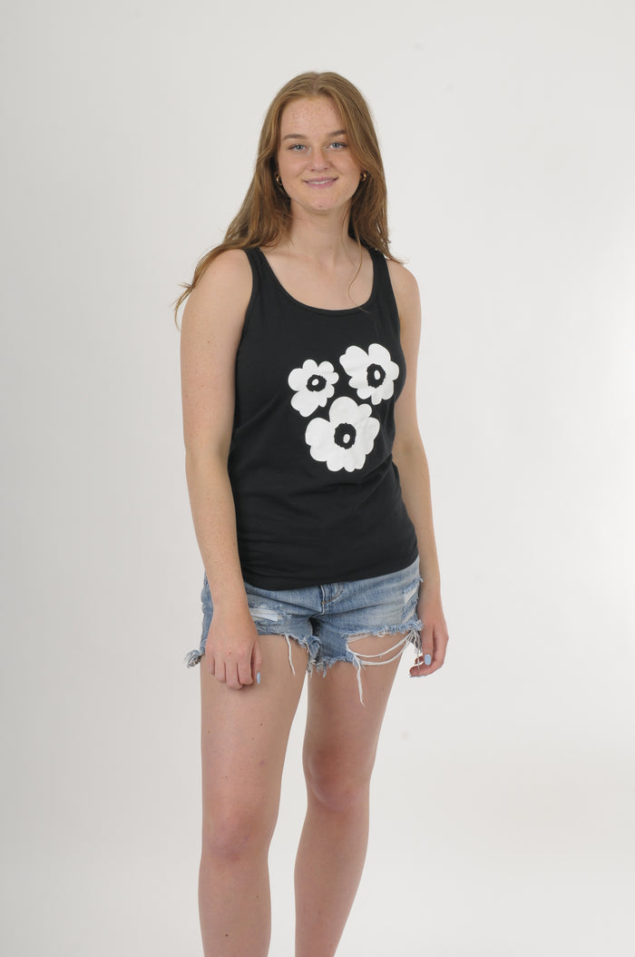 Singlet - 3 Flower Print - Pre Order