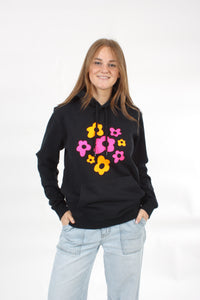 Hoody - Sage with Checked Daisy's print - Wadzee Print - Pre-Order