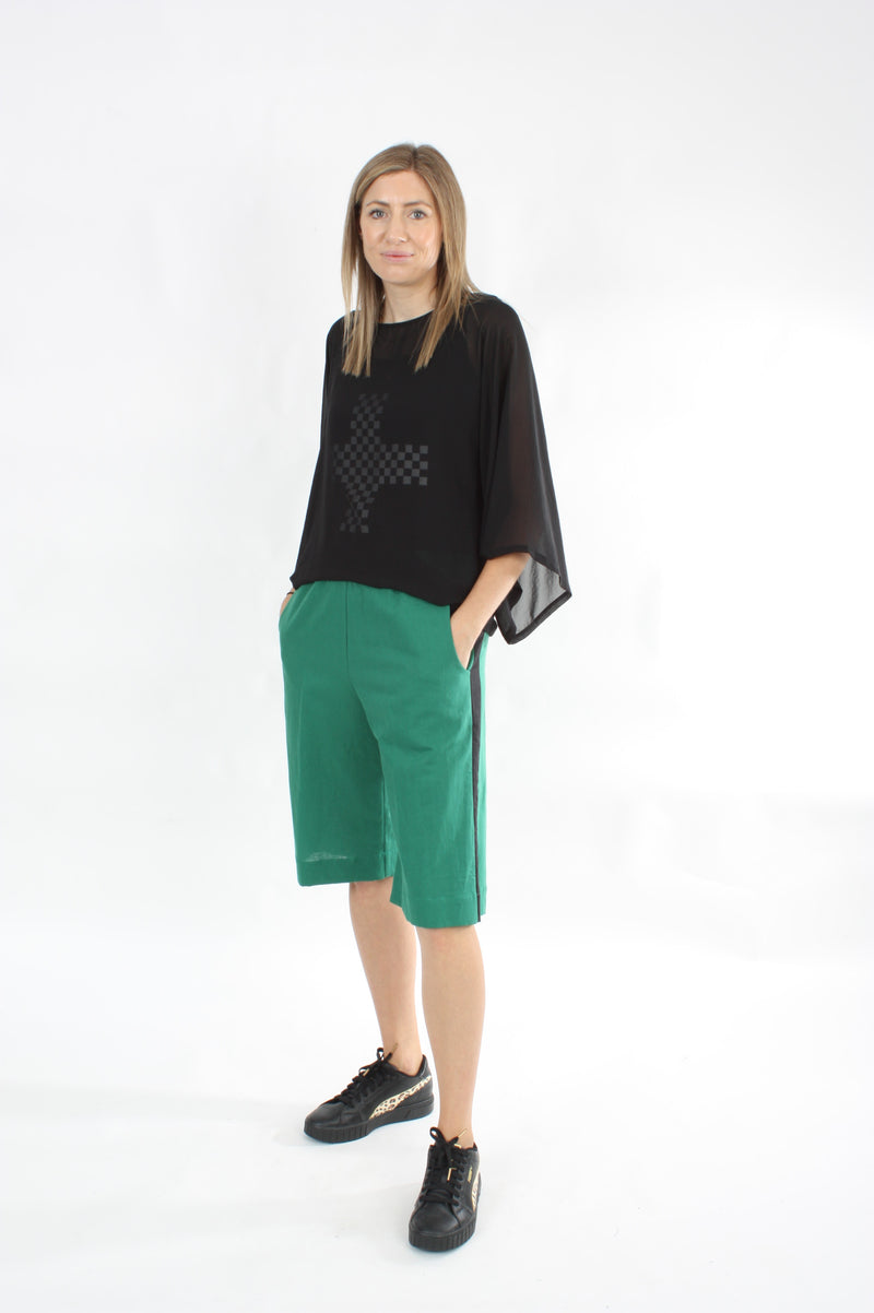 Olivia Shorts - Natural, Emerald or Black with Stripe - Pre Order