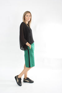 Olivia Shorts - Natural, Emerald or Black with Stripe - Pre Order
