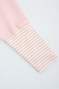 Alexa Top - Pink - Stripe Cuffs - Pre-Order