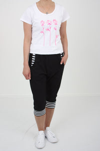 Mac Shorts - Black with Black and White stripe Trims - Pre-order