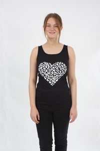 Singlet - Leopard Heart Print - Pre Order