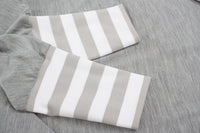 Hooded Poncho - Grey Merino - Stripe trims - Pre-Order 2-3 weeks