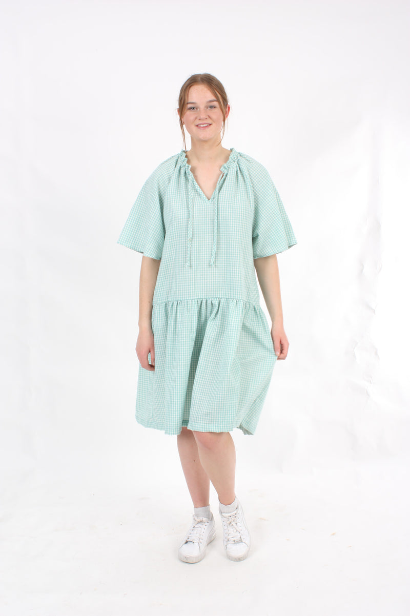 Parker Dress - Mint White Gingham