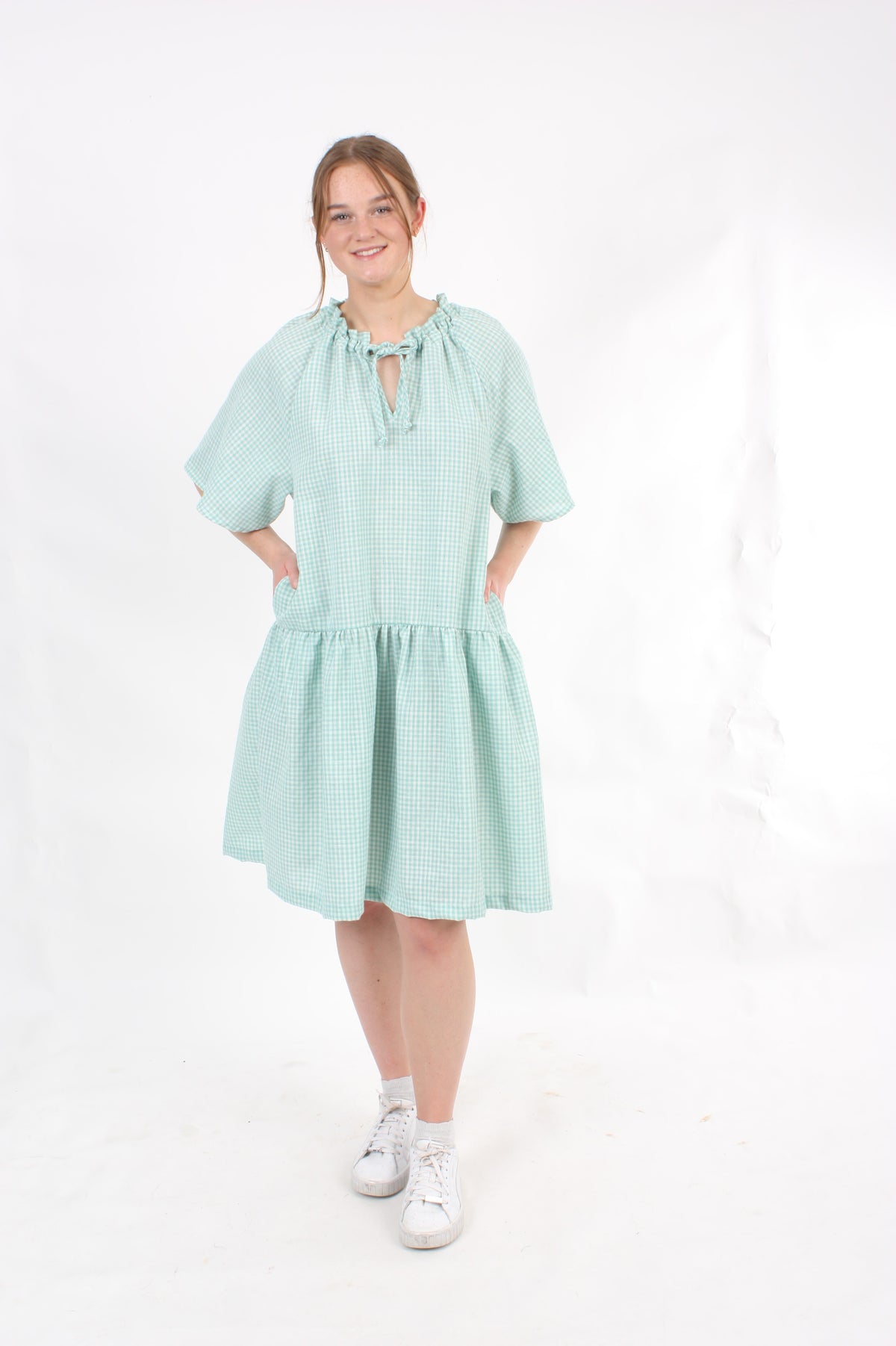 Parker Dress - Mint White Gingham