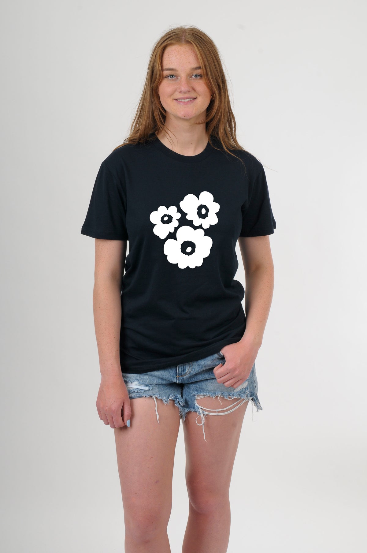 Tee Shirt - 3 Flowers Print - Pre Order