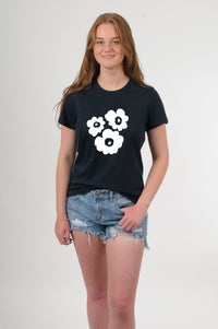 Tee Shirt - 3 Flowers Print - Pre Order